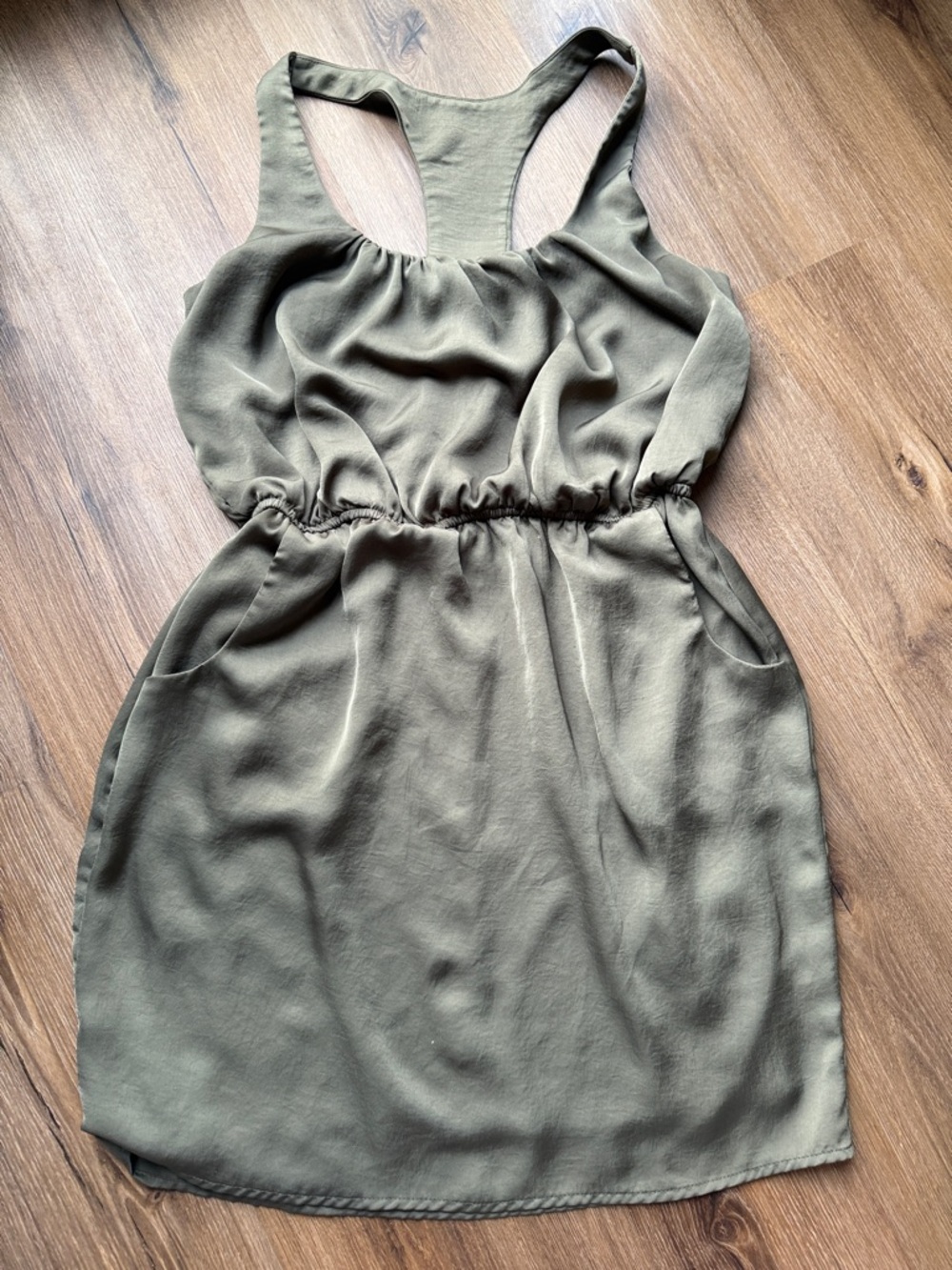Olive Green Sleeveless Racerback Dress